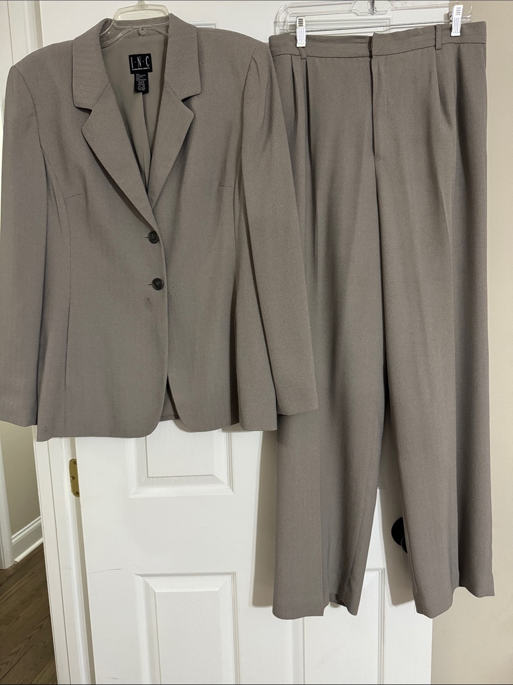 INC International Concepts Taupe Women’s Pant Suit - Classic Tailored Fit